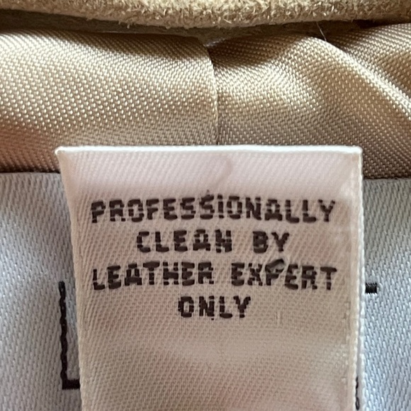 Ann Taylor Suede Leather Jacket Button Down Blazer Beige Neutral - Picture 9 of 10